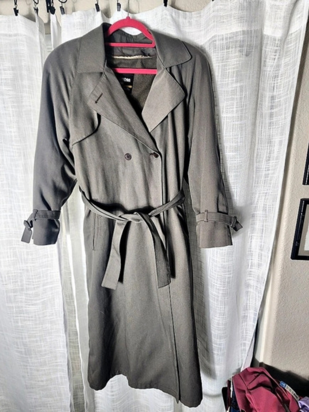 VTG London Fog Belted Trench Coat in Gray Like New Size 8